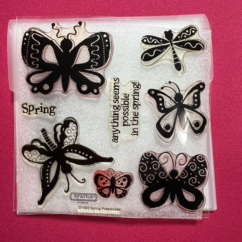 EUC Close to My Heart My Acrylix Stamp Set, RETIRED, D1093, Spring Possibilities